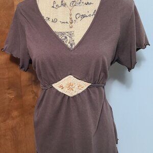 Baby Doll Top with beaded trim. 18-20 size